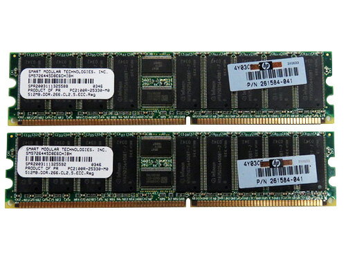 261584-041 HP 1GB (512MBx2) DDR-266 PC2100R ECC Reg Smart Modular Technologies SM572644š