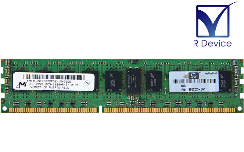 500202-061 Hewlett-Packard Company 2GB DDR3-1333 PC3-10600R ECC Registered 1.5V 240-Pin Micron Technology MT18JSF25672PDZ-1G4D1DDť