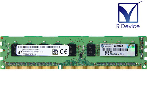 500210-071 Hewlett-Packard Company 4GB DDR3-1333 PC3-10600E ECC Unbuffered 1.5V 240-Pin Micron Technology MT18JSF51272AZ-1G4K1ZE【中古メモリ】 500210-071 Hewlett-Packard Company 4GB DDR3-1333 PC3-10600E ECC Unbuffered 1.5V 240-Pin Micron Technology MT18JSF51272AZ-1G4K1ZE【中古メモリ】
