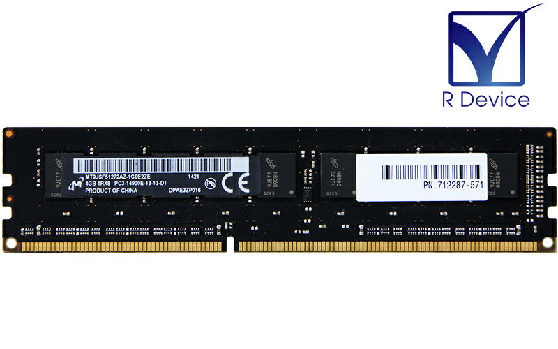 712287-571 Hewlett-Packard Company 4GB DDR3-1866 PC3-14900 ECC Unbuffered 1.5V 240-Pin Micron Technology MT9JSF51272AZ-1G9E2ZE【中古メモリ】