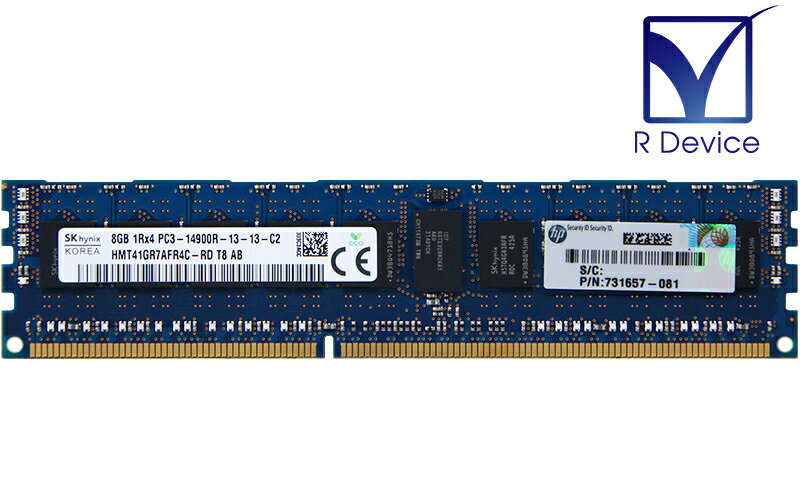 731657-081 Hewlett-Packard Company 8GB DDR3-1866 PC3-14900R ECC Registered 1.5V 240-Pin SK hynix HMT41GR7AFR4C-RD【中古メモリ】