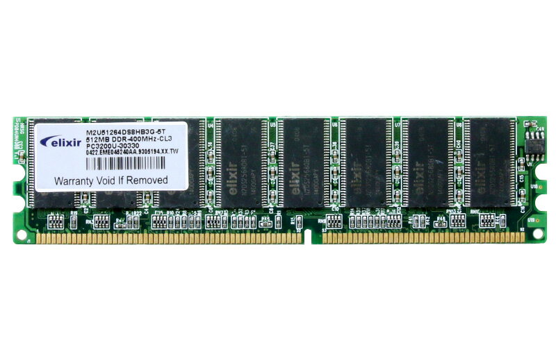 M2U51264DS8HB3G-5T Elixir 512MB PC3200 DDR400 DDR SDRAM【中古】