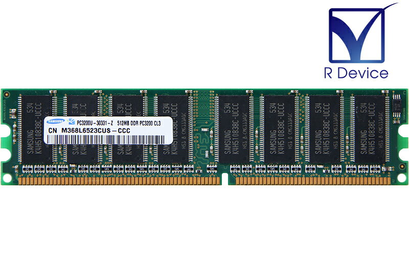M368L6523CUS-CCC Samsung Semiconductor 512MB DDR-400 PC3200U non-ECC Unbuffered 2.5V 184-Pin【中古メモリ】