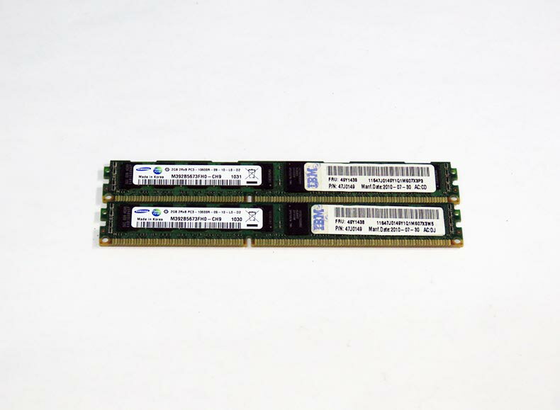 49Y1438 IBM 計4GB DDR3-1333MHz Registered ECC 240pin SAMSUNG M392B5673FH0-CH9 2GBx2【中古】【送料無料セール中! (大型商品は対象外)】