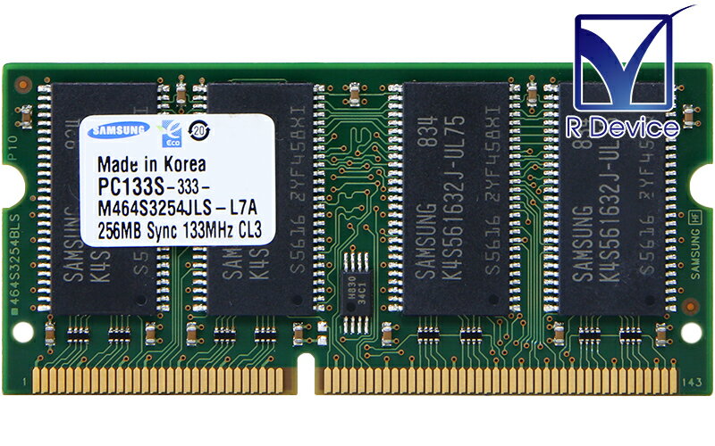 M464S3254JLS-L7A Samsung Semiconductor 256MB PC133 non-ECC Unbuffered 144-Pin SO-DIMM【中古メモリ】