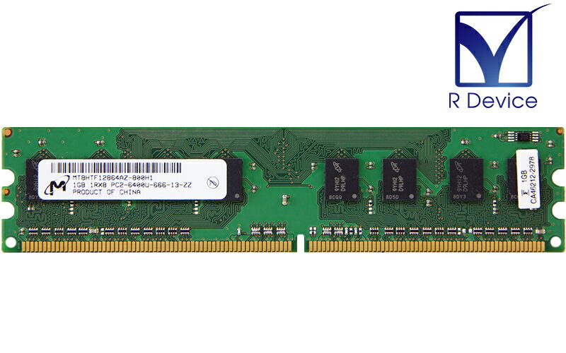 Micron Technology MT8HTF12864AZ-800H1 1.0 GB DDR2-800 PC2-6400U non-ECC Unbuffered, 1.8 Volts, 240-Pin 付属品はありません。 動作確認済、中古品 です。 キズや汚れ、経年による使用感 等がございますことを、予めご了承ください。 メーカー Micron Technology, Inc. 型番 MT8HTF12864AZ-800H1 容量 1.0 GB モジュール規格 DDR2 SDRAM DIMM チップ規格 DDR2-800 PC2-6400U エラーチェック non-ECC レジスタ Unbuffered ランク Single Rank 1Rx8 CAS Latency CL = 6 電圧 1.8 Volts Pin 240-Pin