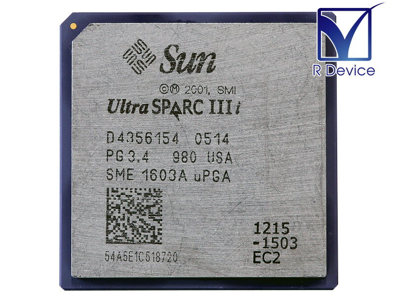 Sun Microsystems Ultra SPARC IIIi 1500MHz/SME 1603A uPGA PG 3.4 980【中古CPU】