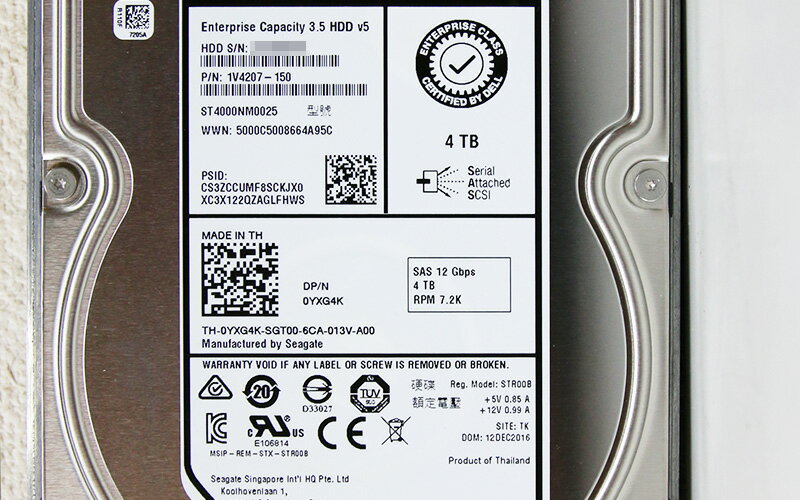 0YXG4K DELL 4TB 3.5インチ/SAS/7200rpm Seagate Enterprise Capacity ST4000NM0025 マウンタ付き【中古】