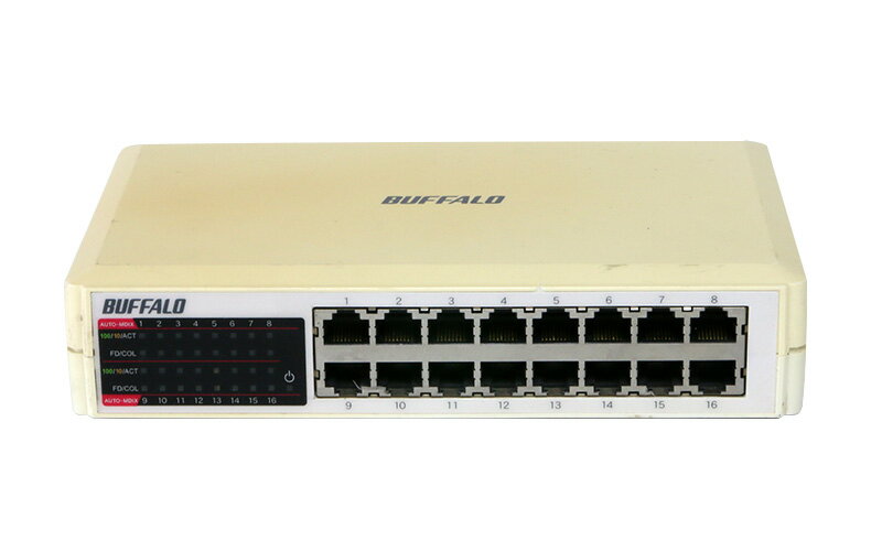 LSW2-TX-16NPR BUFFALO 10/100M スイッチングハブ 16ポート【中古】