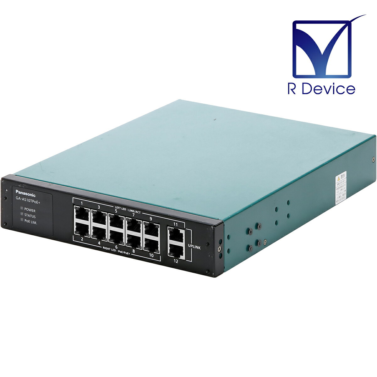 Panasonic GA-AS10TPoE+ PN25108 ASシリーズ PoE給電 スイッチングハブ 12ポート 壁取付用金具付属/初期化済