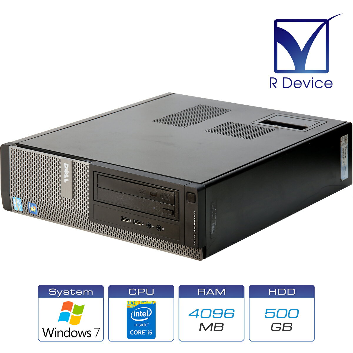 Dell OptiPlex 3010 DT Core i5-3470 Processor/4.00GB/500.0GB/Windows 7 Professional SP1 32-bit【中古パソコン】