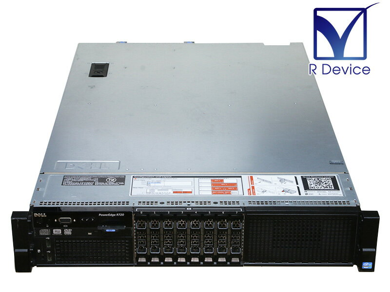 PowerEdge R720 DELL Xeon E5-2640 2/64GB/HDD非搭載/DVD-RW/PERC H310 Mini/電源ユニット 2/フロントパネル欠品【中古】
