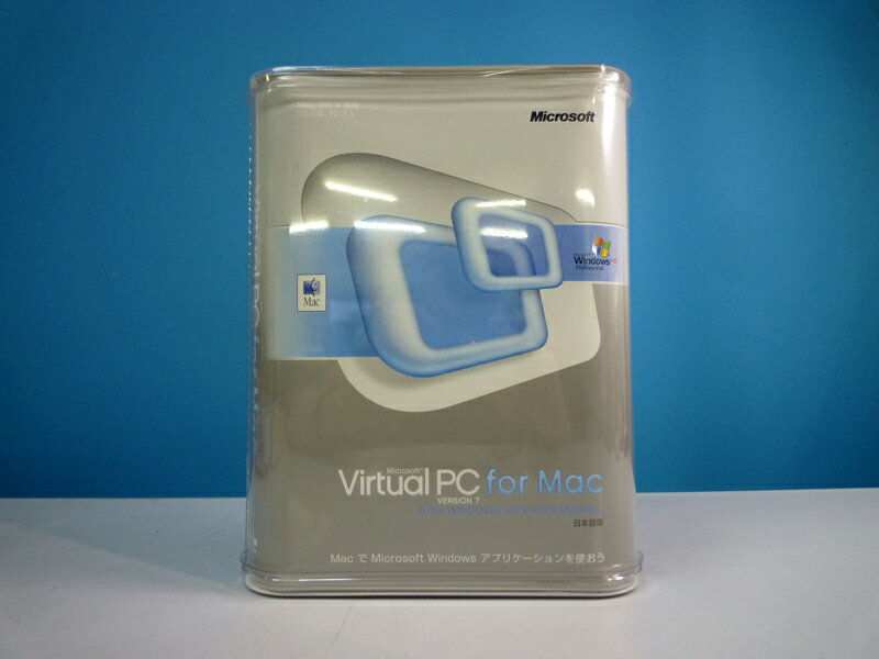 商品の詳細 Virtual PC for Mac Version7 with Windows XP Professional中古品です。 日本語版、IntelMacでは動作しません。 動作環境 コンピュータ:Apple Macintosh 対応OS: 　Mac OS X 10.2.8/10.3.x 　PowerPC G5の場合は10.3.xのみ対応 CPU:PowerPC G3 700MHz以上 メモリ:512MB以上 HDD:3GB以上の空き領域 ディスプレイ:1024x768以上の解像度 メディア:DVD-ROM パッケージ内容 　取扱説明書 　メディア x3枚 　シリアル (DVDケース背面に貼り付け)