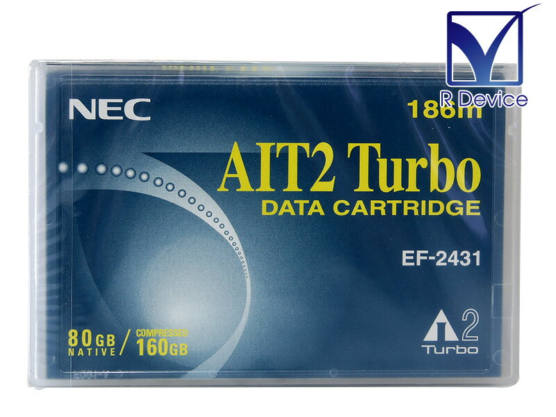 NECフィールディング EF-2431 AIT2 Turbo データカートリッジ 80 GB, 160 GB AITドライブは、一部を除き2世代前までの規格のメディアを読み書き可能です。 但し、この機能は、過去に保管しておいたデータ資産を一時的に使用(データ移行など)するためのものです。 ドライブの性能(記録容量、転送速度)を最大限発揮させるため、各ドライブに対応した(同一規格の)メディアのご使用をおすすめいたします。 この商品は、未開封/未使用品です。 長期在庫品につき、外装に色あせ、痛みがあります。 今までの販売実績によると問題ありませんが、品質に関しては無保証とさせていただきます。 メーカー NECフィールディング株式会社 型番 EF-2431 販売単位 1 巻 適応機種 AIT2 Turboドライブ データ転送速度 12 MB/s テープ幅 8 mm テープ厚 6.6 μm テープ 186 m カートリッジ寸法 95×62.5×15 mm 製品重量 50 g (ケース込み: 80 g) 記憶容量 80 GB (非データ圧縮時) 160 GB (データ圧縮時) 状態 長期在庫品につき、外装に色あせ、痛みがあります。