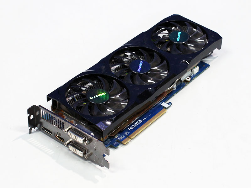 GIGABTYTE GeForce GTX570 1280MB DVIx2/HDMI/DP PCI Express 2.0 x16 GV-N570OC-13I【中古】