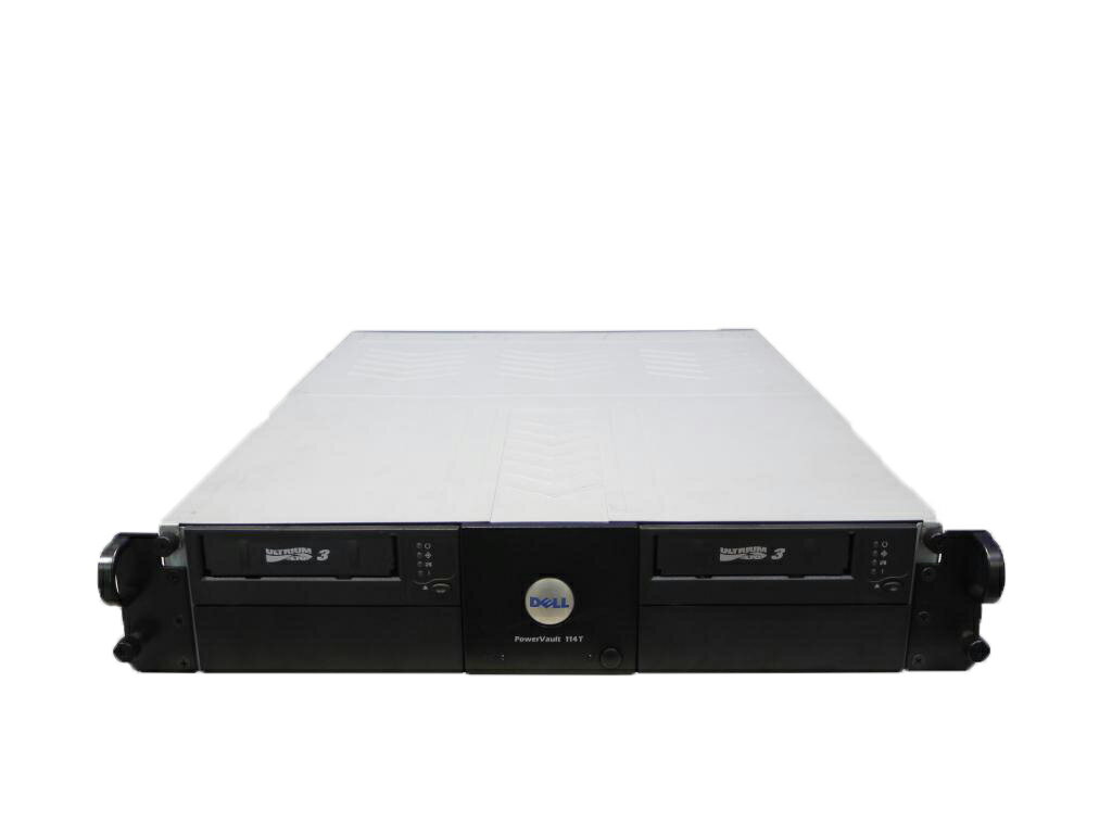 Dell PowerVault 114T LTO3 テープドライブ 2U ラックマウント型 800GB LTO3ドライブ×2基搭載【中古】