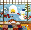 【 風呂敷 】さとうひろみ 冬景色 12月 1月 2月 猫 ねこ ネコ こたつ 雪だるま タペストリー 壁掛け