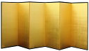 日本製 本金屏風（純金箔 木製格子） 7尺6曲金屏風（きんびょうぶ） 衝立（ついたて） 間仕切り（パーテーション） 和家具全国送料無料無料 代引き手数料無料