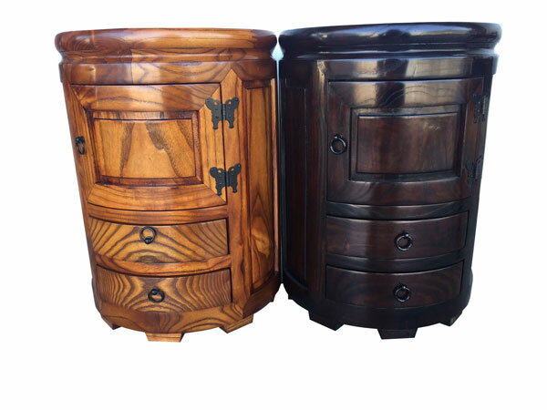 民芸家具 丸花台 ブラウン系 全国送料・代引き手数料無料 花置き 台 木製 和家具 メーカー直送玄関渡し..