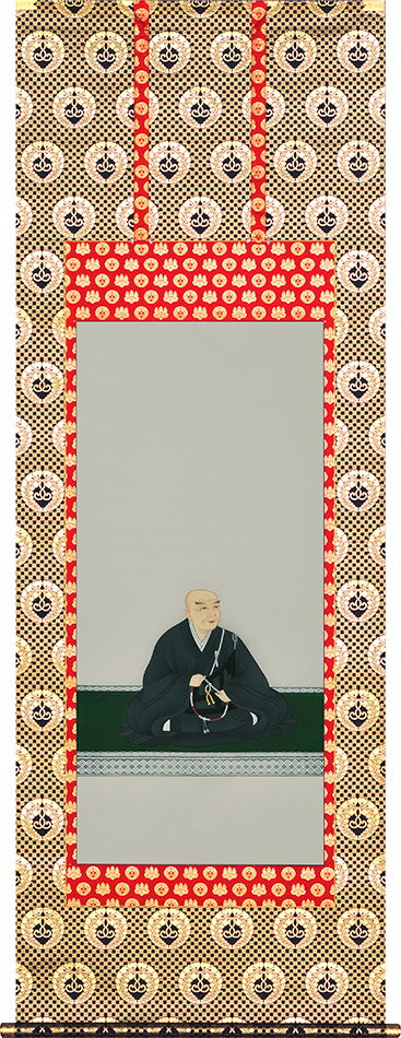 掛け軸 掛軸 蓮如上人 加藤鳳文 尺八立(68×191cm) 高級桐箱入 全国送料無料無料 代引き手数無料 