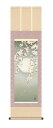 掛け軸 緒方 葉水(清瀧会) 夜桜 尺三立幅44.5×高さ約164cm 花鳥画 春掛け