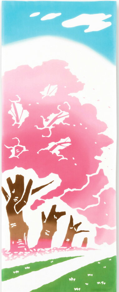 [気音間]注染 手ぬぐい 桜並木日本手拭い（てぬぐい）春 桜（さくら） お花見