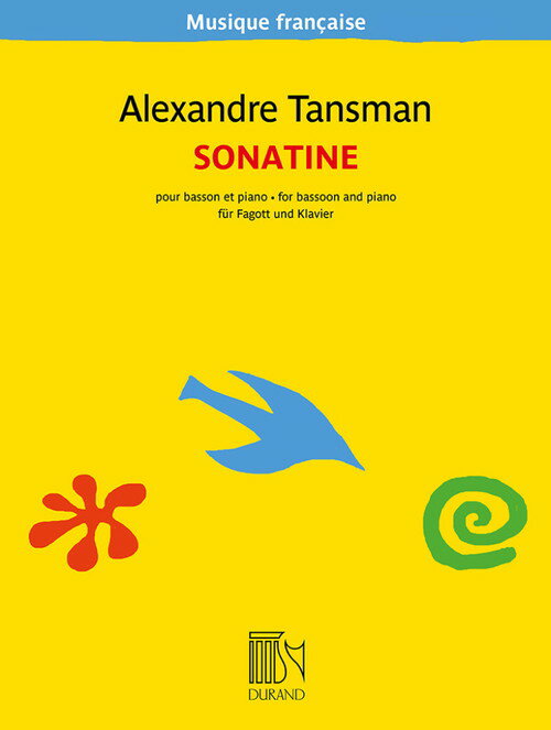 (楽譜) バスーンとピアノのためのソナチネ / 作曲：アレクサンデル・タンスマン (ファゴット)【※必ずページ内に記載の納期をご確認ください】