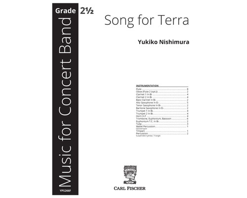 樂天商城 - (楽譜) Song for Terra / 作曲：西邑由記子 (吹奏楽)(スコアのみ) 【※必ずページ内に記載の納期をご確認ください】