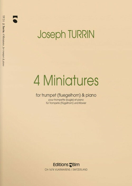 樂天商城 - (楽譜) 4つの小品 / 作曲：ジョゼフ・トゥリン (トランペット＆ピアノ)