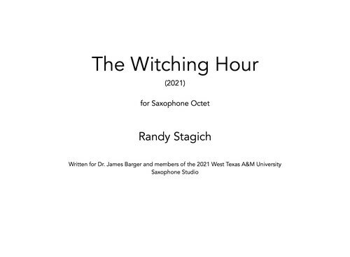 Rakuten - (楽譜) 魔女の時間 / 作曲：ランディ・スタジッチ(サクソフォーン8重奏)【※必ずページ内に記載の納期をご確認ください】