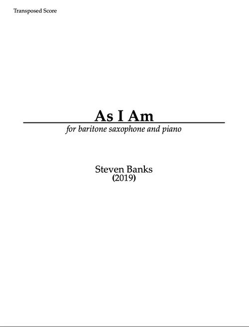 Rakuten - (楽譜) 私らしく / 作曲：スティーヴン・バンクス (バリトン・サクソフォーン＆ピアノ)【※必ずページ内に記載の納期をご確認ください】