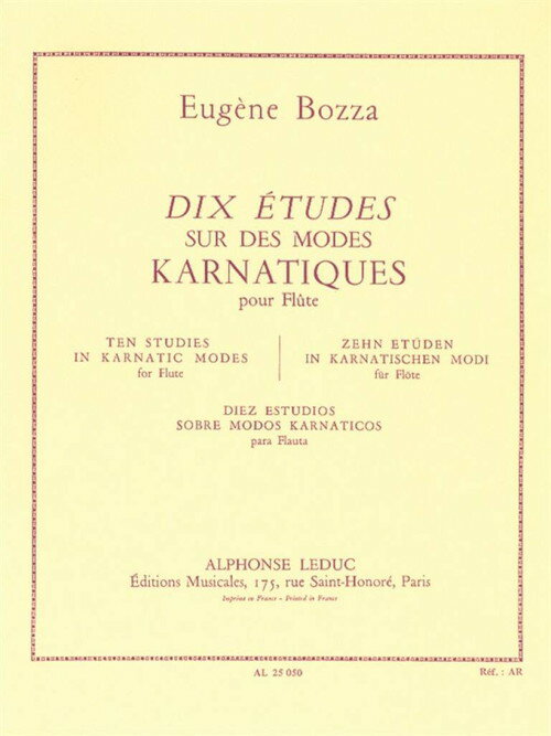 Rakuten - (教本、エチュード) カルナティック旋法による10の練習曲 / 作曲：ウジェーヌ・ボザ (フルート)【※必ずページ内に記載の納期をご確認ください】