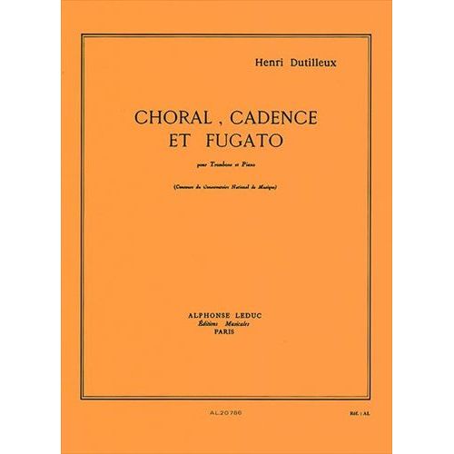 (楽譜) コラール、カデンツァとフガート / 作曲：アンリ・デュティユー(トロンボーン)【※必ずページ内に記載の納期をご確認ください】