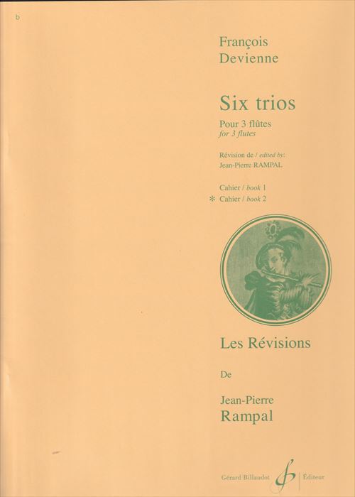 (楽譜) 6つの三重奏曲 第2巻 / 作曲：フランソワ・ドヴィエンヌ (フルート3重奏)(パート譜のみ)