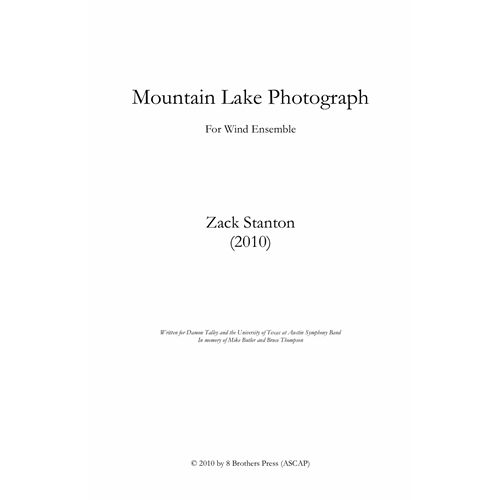 Rakuten - (楽譜) マウンテン・レイク・フォトグラフ / 作曲：ザック・スタントン (吹奏楽)(スコア+パート譜セット)【※必ずページ内に記載の納期をご確認ください】