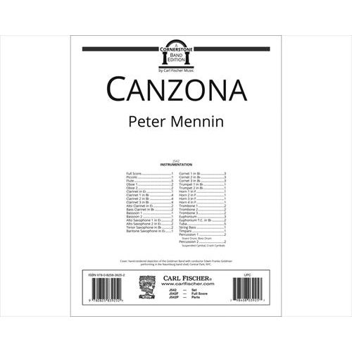 (楽譜) カンツォーナ / 作曲：ピーター・メニン (吹奏楽)(フルスコアのみ)【※必ずページ内に記載の納期をご確認ください】