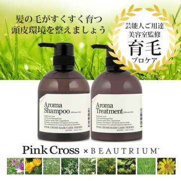 ピンククロス アロマシャンンプー & トリートメント 500ml 美容院 セット ボタニカル ボタニカルシャンプー ヘアケアセット サロン ノンシリコン 育毛 美容室 サロン専売品 アロマシャンプー ヘアシャンプー ヘアケア