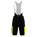 Santini サンティーニ メンズ サイクル ビブショーツ Overall Leader Fan Line Tour De France 2023(Black/Yellow) (ビブパンツ 春・夏用)/ツール・ド・フランス