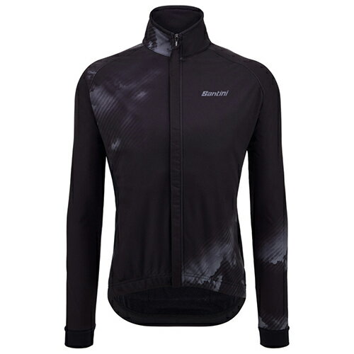 Santini サンティーニ メンズ サイクル ジャケット Pure Dye Wind Jacket(Black) / フリース 防水 防風 長袖 秋冬