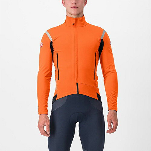 Castelli カステリ メンズ サイクル ジャケット Perfetto RoS 2 Jacket(RedOrange/DarkGrey) / 防風 防水 フリース 長袖 秋・冬