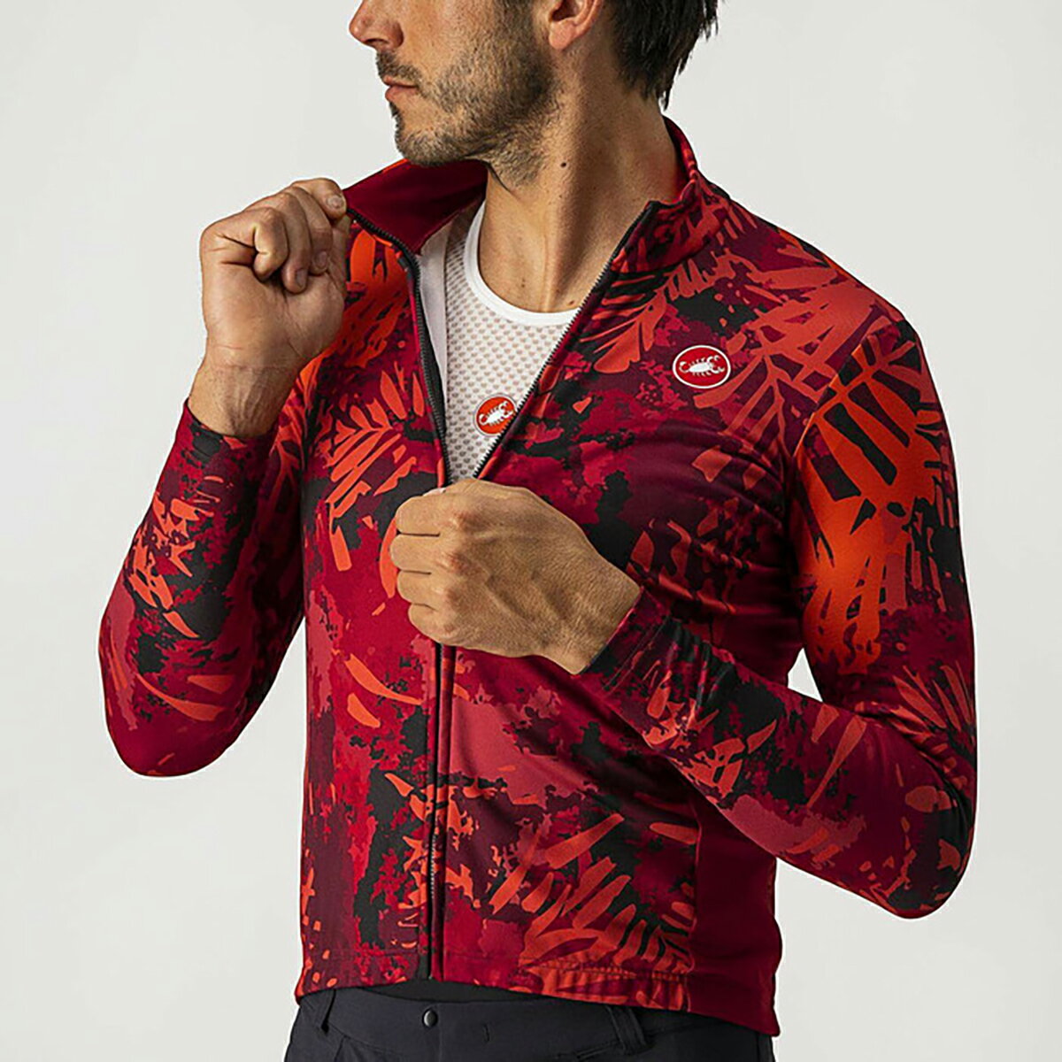 Castelli カステリ メンズ サイクルジャージ Unlimited Thermal Jersey(Bordeaux/ProRed) / フリース 長袖 秋・冬