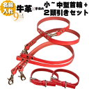 犬 首輪 2頭引き リード セット 革 本革 名入れ 首輪 2本 カフェ 2頭引きリード セット 超小型犬 小型犬 中型犬 名前入り ネーム入り 名前 二頭引き...