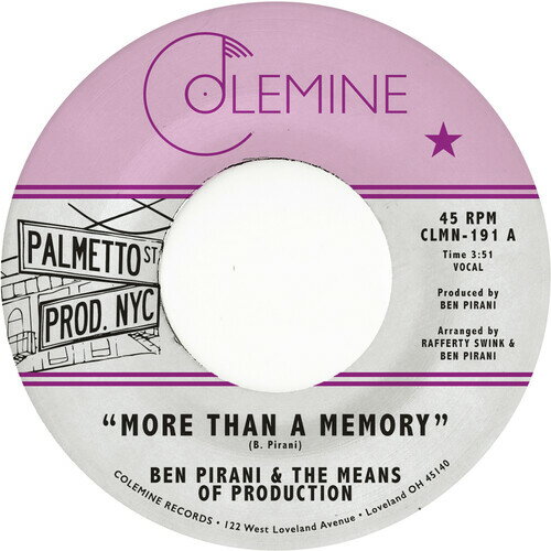 Ben Pirani - More Than A Memory レコード (7inchシングル)