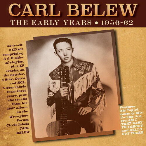 ◆タイトル: The Early Years 1956-62◆アーティスト: Carl Belew◆現地発売日: 2021/06/04◆レーベル: AcrobatCarl Belew - The Early Years 1956-62 CD アルバム 【輸入盤】※商品画像はイメージです。デザインの変更等により、実物とは差異がある場合があります。 ※注文後30分間は注文履歴からキャンセルが可能です。当店で注文を確認した後は原則キャンセル不可となります。予めご了承ください。[楽曲リスト]1.1 I'm Long Gone 1.2 Silence ; Tears 1.3 Lonely Street 1.4 A Cryin' and a Hurtin' 1.5 Lie to Me 1.6 Old Number Nine 1.7 Stop the World (And Let Me Off) 1.8 I Can't Forget 1.9 Everytime I'm Kissing You 1.10 Twenty-Four Hour Night 1.11 My Baby's Not Here (In Town Tonight) 1.12 No Love Tonight 1.13 I Wish You Love 1.14 Am I That Easy to Forget 1.15 Such Is Life 1.16 Cool Gator Shoes 1.17 No Regrets 1.18 I Know, But Tell Me Dear (It Didn't Happen) 1.19 I Wish I'd Never 1.20 Too Much to Lose 1.21 That's What I Get for Lovin' You 1.22 The End of Time 1.23 My Baby's Not Here (In Town Tonight) 1.24 There She Goes 1.25 You're Doing Things to Hurt Me 1.26 Lonely Street 2.1 Release Me (And Let Me Love Again) 2.2 It Happened When I Really Needed You 2.3 Another Lonely Night 2.4 I Can't Lose Something (That I've Never Had) 2.5 Can't Take a Chance 2.6 Stop the World (And Let Me Off) (1961 Version) 2.7 I'm So Lonesome 2.8 Do I Have to (Have a Reason) 2.9 I Don't Know How I'll Live (And Feel This Way) 2.10 Can't You Hear Me Call Your Name 2.11 Second Chance 2.12 Odd Man Out 2.13 Hello Out There 2.14 Together We Stand 2.15 Wishful Thinking 2.16 The One You Slip Around with 2.17 Love's Been Good to Me 2.18 Three Cheers for the Red, White and Blue 2.19 Send Me the Pillow 2.20 Where Do I Go (When I Get to Where I'm Going) 2.21 Make Up Your Mind (And Say Yes) 2.22 Little Miss Heartache 2.23 Three Cheers for the Loser 2.24 Just Out of Reach 2.25 I Gotta Go Get My Baby 2.26 You're the Only Good ThingCarl Belew was a country singer and songwriter, who as well as having hits on his own account, provided songs with which other artists continue to have hits many years after this death. Coming to prominence in the late '50s, his songs provided Top 10 country hits for the likes of Faron Young with Every Time I'm Kissing You, and Johnnie & Jack, the latter with Stop The World (and Let Me Off), as well as a Top 5 pop hit for Andy Williams with Lonely Street and a Top 30 hit for Debbie Reynolds with Am I That Easy To Forget, the song that gave him his own Top 10 debut in the country chart. He continued to have solo hits into the '70s alongside his hits as a writer. This 52-track 2-CD set comprises the A and B sides of his singles during these years on the Sowder, 4 Star, Decca and RCA-Victor labels, along with the tracks from his 1960 Decca album Carl Belew not otherwise released on singles and all the tracks from his 1962 album, also called Carl Belew on the Wrangler/Forum Circle label. It features his Top 10 country hits Am I That Easy To Forget and Hello Out There, and the Top 20 hit Too Much To Lose, plus his own recordings of his hit songs for other artists, Every Time I'm Kissing You, Stop The World (and Let Me Off) and Lonely Street. It's a comprehensive overview of the key formative years of his career, which provided the platform for his later success, and we trust it provides a worthy showcase for his talents as both songwriter and performer