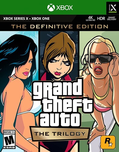 ◆タイトル: Grand Theft Auto: The Trilogy - The Definitive Edition Xbox One ＆ Series X◆現地発売日: 2021/12/17◆レーティング(ESRB): M・輸入版ソフトはメーカーによる国内サポートの対象外です。当店で実機での動作確認等を行っておりませんので、ご自身でコンテンツや互換性にご留意の上お買い求めください。 ・パッケージ左下に「M」と記載されたタイトルは、北米レーティング(MSRB)において対象年齢17歳以上とされており、相当する表現が含まれています。Grand Theft Auto: The Trilogy - The Definitive Edition Xbox One ＆ Series X 北米版 輸入版 ソフト※商品画像はイメージです。デザインの変更等により、実物とは差異がある場合があります。 ※注文後30分間は注文履歴からキャンセルが可能です。当店で注文を確認した後は原則キャンセル不可となります。予めご了承ください。Three iconic cities, three epic stories. Play the genre-defining classics of the original Grand Theft Auto Trilogy: Grand Theft Auto III, Grand Theft Auto: Vice City and Grand Theft Auto: San Andreas updated for a new generation, now with across-the-board enhancements including brilliant new lighting and environmental upgrades, high-resolution textures, increased draw distances, Grand Theft Auto V-style controls and targeting, and much more, bringing these beloved worlds to life with all new levels of detail.