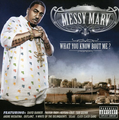 ◆タイトル: What You Know About Me◆アーティスト: Messy Marv◆現地発売日: 2006/12/05◆レーベル: SumoMessy Marv - What You Know About Me CD アルバム 【輸入盤】※商品画像はイメージです。デザインの変更等により、実物とは差異がある場合があります。 ※注文後30分間は注文履歴からキャンセルが可能です。当店で注文を確認した後は原則キャンセル不可となります。予めご了承ください。[楽曲リスト]1.1 Intro 1.2 Land of Trill - Ft. David Banner 1.3 I See, You Buy - Ft. Selau 1.4 N-Gga Wit the Sac 1.5 Phone Skit 1.6 B-TCH I'm Fresh - Ft. Pastor Troy ; Andre Nickatina 1.7 Oh - Fet Keysha Cole 1.8 Come F-CK Wit Us - Ft. V-White of the Delinquents ; San Quinn 1.9 You Can Be My N-Gga - Ft. Selau 1.10 Phone Skit #2 1.11 Neva Forget - Ft. Outlawz 1.12 Dem' Boys - Ft. Click Clack Gang 1.13 I'm from the Bay - Ft. Jessica Rabbit ; Matt Blaque 1.14 Phone Skit #3 1.15 OutroThis is the last official Messy Marv CD before he's signed to a major record deal. This album features 2Pac's Outlawz, Sean Paul, David Banner, Mike Jones, Keyshia Cole, Too Short and Daron of 112. This is his best work to date and will ' make a great gift for all of his fans for Christmas.