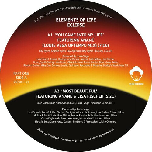 【取寄】Elements of Life - Eclipse Part 1 LP レコード 【輸入盤】