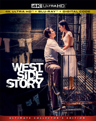 ◆タイトル: West Side Story◆現地発売日: 2022/03/15◆レーベル: 20th Century Fox◆その他スペック: 4Kマスター/AC-3/Blu-ray付き/DOLBY/コレクターズ・エディション/英語字幕収録 輸入盤DVD/ブルーレイについて ・日本語は国内作品を除いて通常、収録されておりません。・ご視聴にはリージョン等、特有の注意点があります。プレーヤーによって再生できない可能性があるため、ご使用の機器が対応しているか必ずお確かめください。詳しくはこちら ◆言語: 英語 フランス語 スペイン語◆字幕: 英語 フランス語 スペイン語◆収録時間: 156分※商品画像はイメージです。デザインの変更等により、実物とは差異がある場合があります。 ※注文後30分間は注文履歴からキャンセルが可能です。当店で注文を確認した後は原則キャンセル不可となります。予めご了承ください。For this anticipated second screen take on the Bernstein-Sondheim stage classic, director Steven Spielberg and screenwriter Tony Kushner delivered a dynamic, down-and-dirty do-over, with Ansel Elgort and Rachel Zegler as the budding lovers in the slums of '50s New York whose future would be tragically challenged by the racially charged rivalry of their neighborhoods' street gangs. Ariana DeBose, David Alvarez, Mike Faist, Bryan d'Arcy James, and Rita Moreno co-star; songs include Jet Song, Something's Coming, Maria, America. 156 min. Widescreen; Soundtrack: English.West Side Story 4K UHD ブルーレイ 【輸入盤】