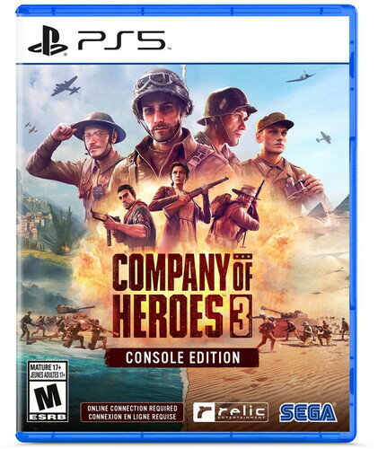 ◆タイトル: Company of Heroes 3: Console Launch Edition PS5◆現地発売日: 2023/05/30◆レーティング(ESRB): M・輸入版ソフトはメーカーによる国内サポートの対象外です。当店で実機での動作確認等を行っておりませんので、ご自身でコンテンツや互換性にご留意の上お買い求めください。 ・パッケージ左下に「M」と記載されたタイトルは、北米レーティング(MSRB)において対象年齢17歳以上とされており、相当する表現が含まれています。Company of Heroes 3: Console Launch Edition PS5 北米版 輸入版 ソフト※商品画像はイメージです。デザインの変更等により、実物とは差異がある場合があります。 ※注文後30分間は注文履歴からキャンセルが可能です。当店で注文を確認した後は原則キャンセル不可となります。予めご了承ください。Heart-pounding combat combines with new opportunities for strategy beyond the battlefield, making every choice matter. Experience an all-new theatre of war with new environments, factions and international battlegroups. Set up vital supply lines and map intelligence networks with the new Dynamic Campaign Map, ensuring no two campaign playthroughs are ever alike. Discover the untold stories of a stunning new Mediterranean theatre, with cinematic WW2 action spanning across Italy and North Africa.