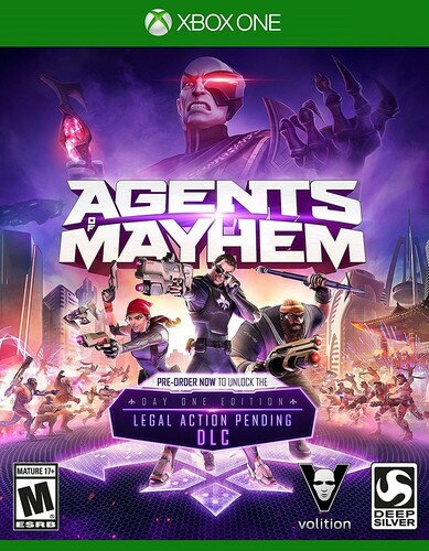 ◆タイトル: Agents of Mayhem - Day One Edition for Xbox One◆現地発売日: 2017/08/15◆レーティング(ESRB): M・輸入版ソフトはメーカーによる国内サポートの対象外です。当店で実機での動作確認等を行っておりませんので、ご自身でコンテンツや互換性にご留意の上お買い求めください。 ・パッケージ左下に「M」と記載されたタイトルは、北米レーティング(MSRB)において対象年齢17歳以上とされており、相当する表現が含まれています。Agents of Mayhem - Day One Edition for Xbox One 北米版 輸入版 ソフト※商品画像はイメージです。デザインの変更等により、実物とは差異がある場合があります。 ※注文後30分間は注文履歴からキャンセルが可能です。当店で注文を確認した後は原則キャンセル不可となります。予めご了承ください。Agents of Mayhem is Deep Silver Volition's new IP! This brand new game is their take on the recent comic book and superhero phenomenon, and the revival of the Saturday morning cartoon. The developers of the highly acclaimed and hugely successful Saints Row series have taken it to the next level once again, and created their own comic hero universe. Recruited from around the world, a group of unique and diverse Super Agents are set loose on the city of Seoul to save it from the destructive schemes of the evil supervillain organization LEGION (League of Evil Gentlemen Intent on Obliterating Nations).